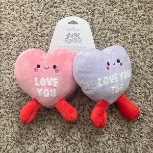 NWT Hallmark Better Together Pink/Purple Conversation Hearts Magnetic Plush